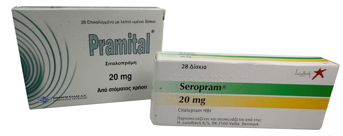 Pramital, Seropram, Πραμιταλ, Σεροπραμ, Σιταλοπράμη, Τιμή, Παρενέργειες, Γενόσημο